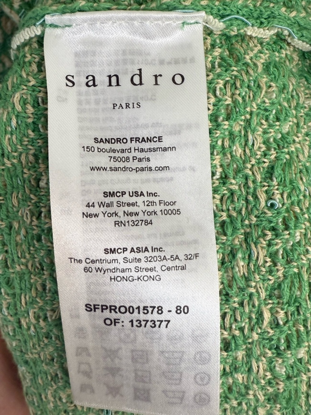 Sandro “Lea” green tweed dress Size XL - Picture 9 of 11